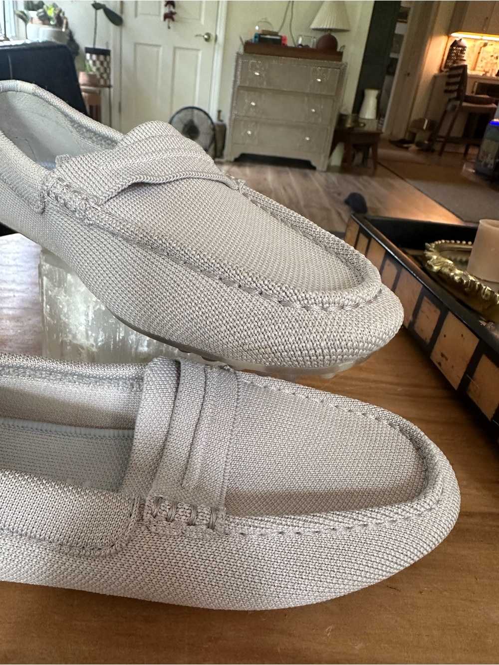 Rothy's Light Gray Knit loafers Size 7 a few small marks like new - Picture 3 of 10